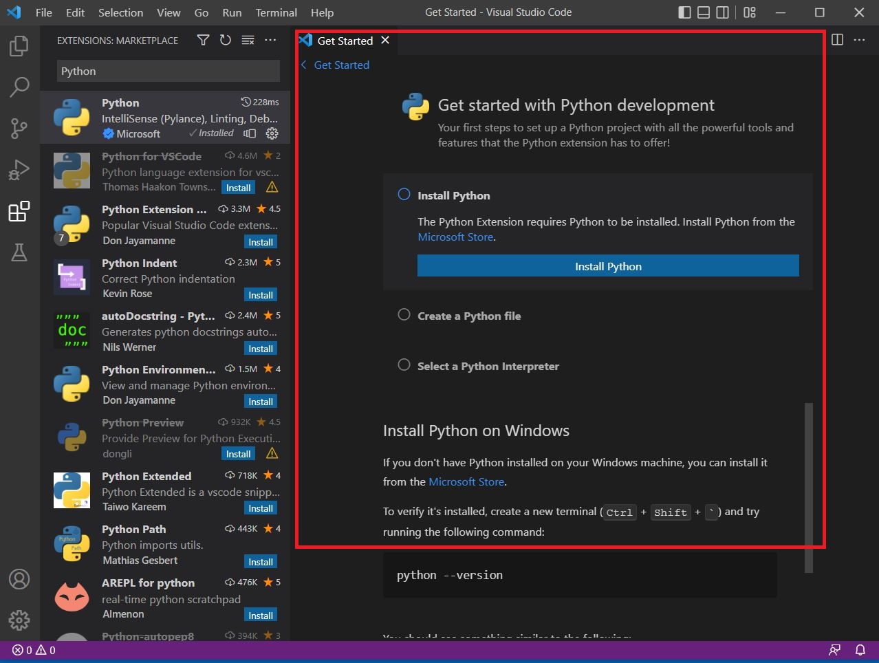 Assign the relevant path to the 'Robot > Python: Executable' setting.