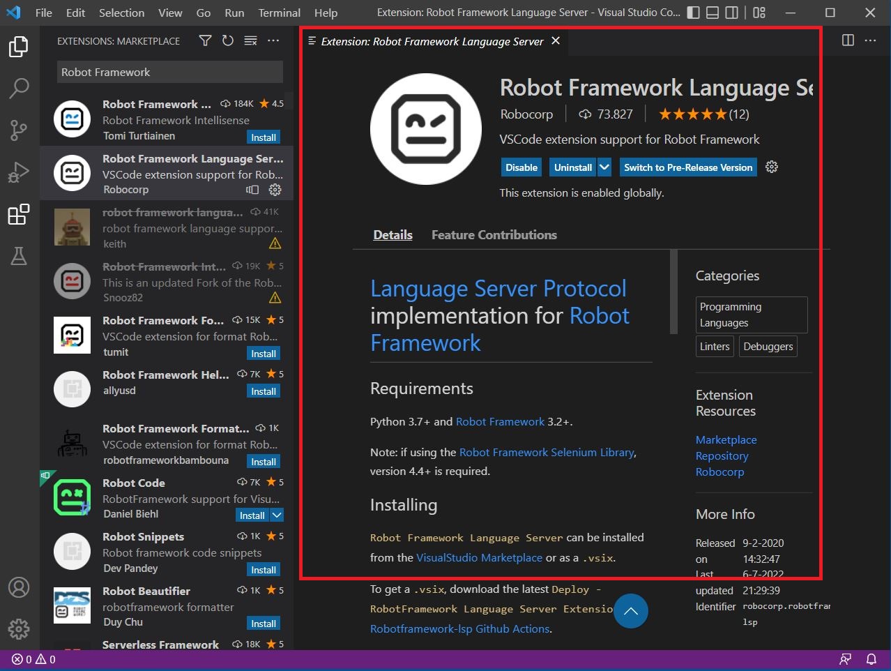 Assign the relevant path to the 'Robot > Python: Executable' setting.